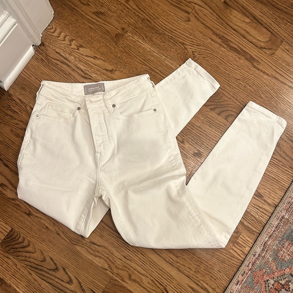Everlane white skinny jeans